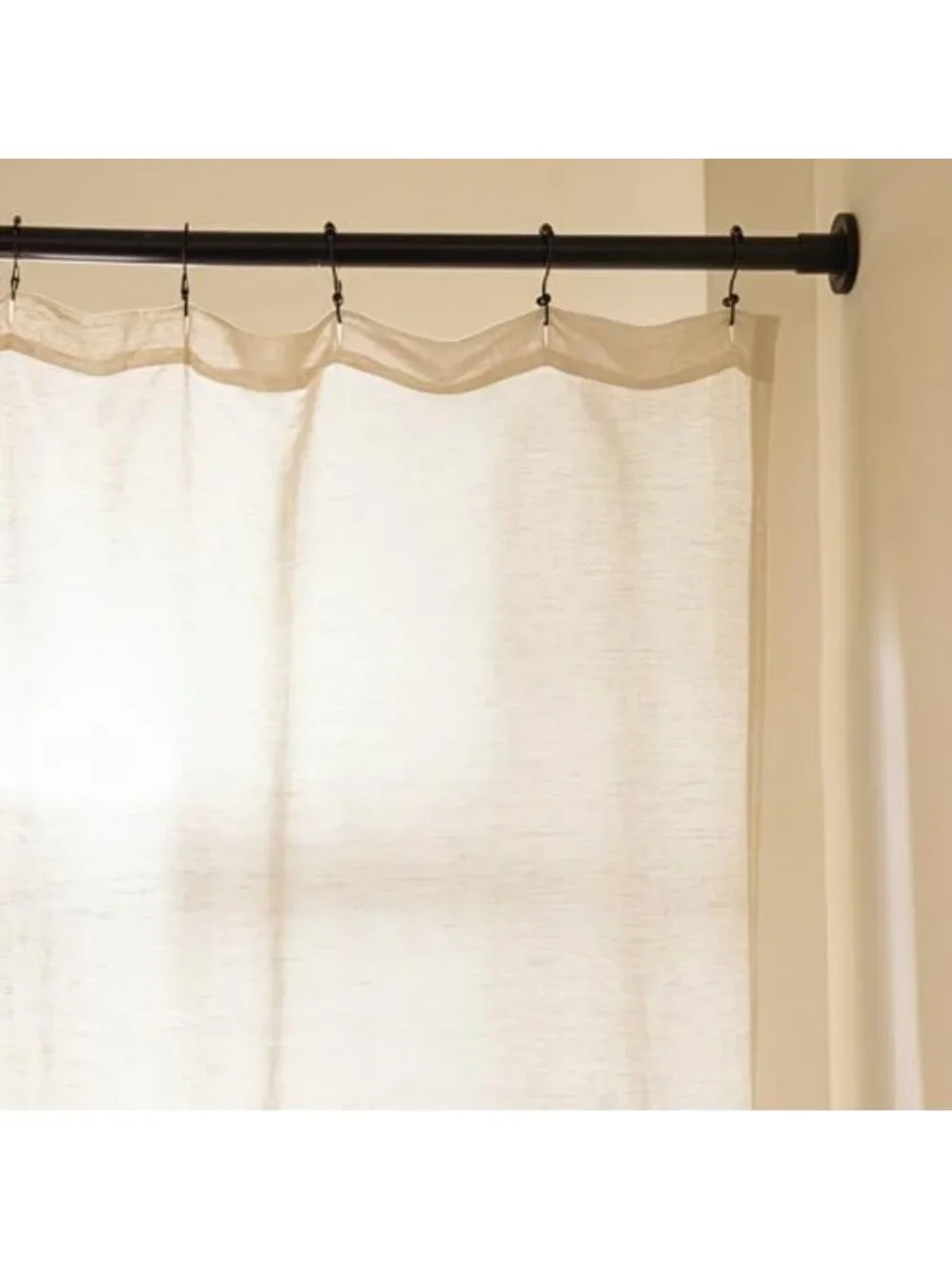 Linen Cotton Shower Curtain 72x72 in, Alabaster, Soft Fabric, Bathroom Decor